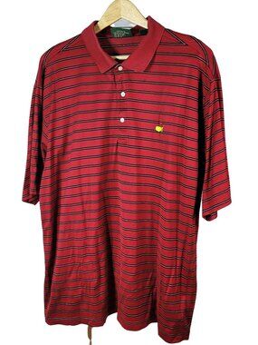 Amen Corner Mens Masters Golf Shirt Red XL 60s 2-Ply Double Mercerized Pima Polo